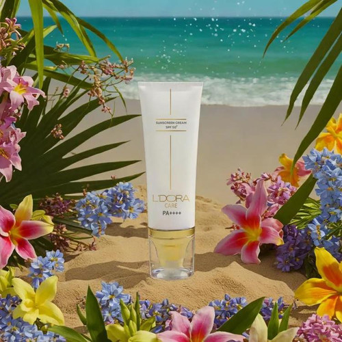 کرم ضدآفتاب +SPF50 بی رنگ مناسب انواع پوست ۸۰ میلی لیتر - مدل لدورا